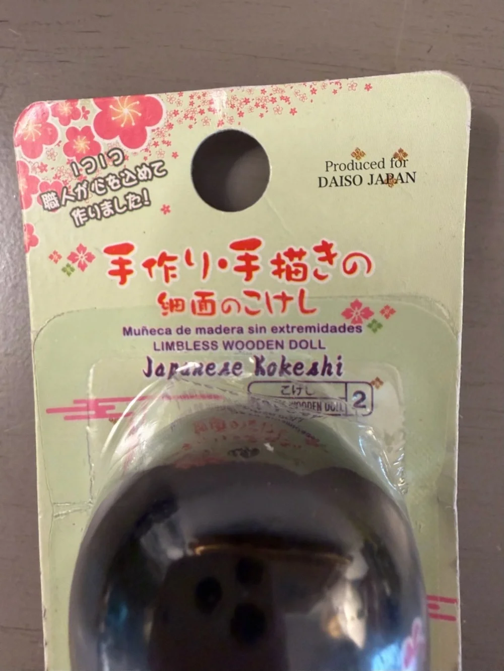 Daiso Japanese Kokeshi Wooden Painted Charm Doll 3